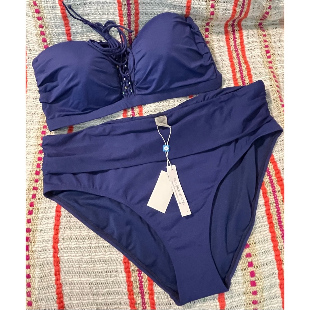 Bleu Rod Beattie Two Piece Swimsuit Top 20W Bottom 22W NWT